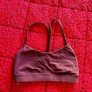 Burgundy Lululemon sports bra.